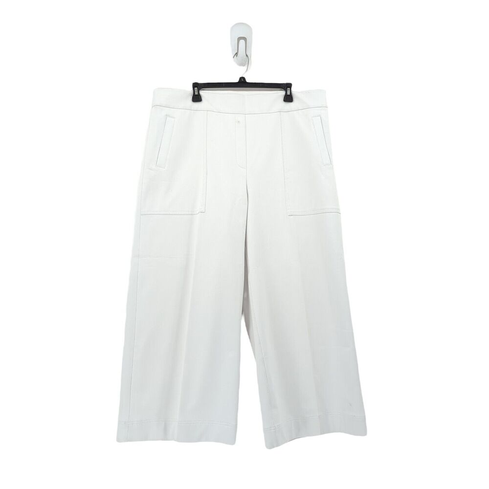 Spanx Women 2x Plus On The Go Cropped Wide Leg Pants Classic White 20479R FLAWS